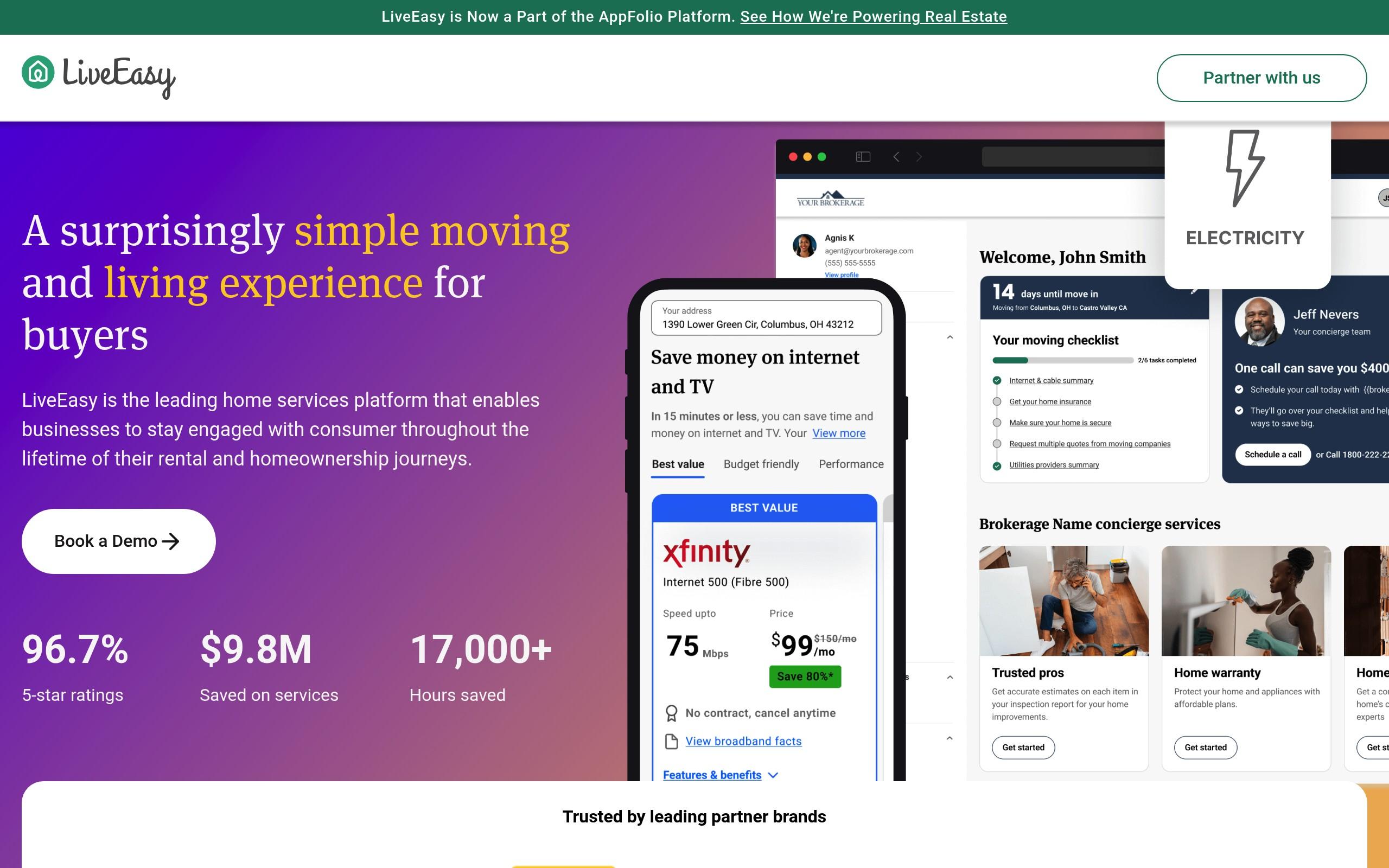LiveEasy home services platform dashboard